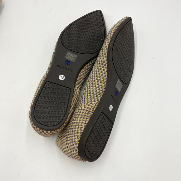 Rothy's The Point Multi Metallic Flat 11 New Gold Eco Friendly Retired - Picture 7 of 12